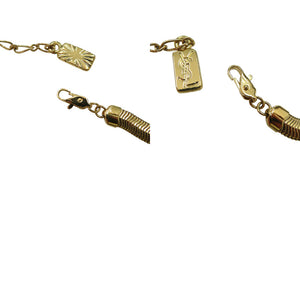 美品 イヴ サンローラン vintage ヴィンテージ クロコ型押し ネックレス 合金 メッキ ゴールド 1622【中古】YVES SAINT LAURENT
