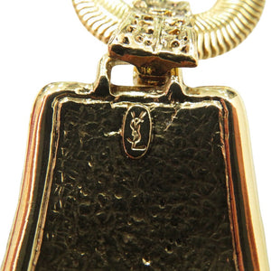 美品 イヴ サンローラン vintage ヴィンテージ クロコ型押し ネックレス 合金 メッキ ゴールド 1622【中古】YVES SAINT LAURENT