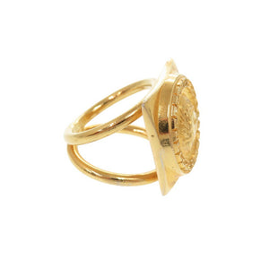 美品 ジャンニ ヴェルサーチ メドゥーサ メタル ゴールド スカーフリング 1623【中古】Gianni Versace