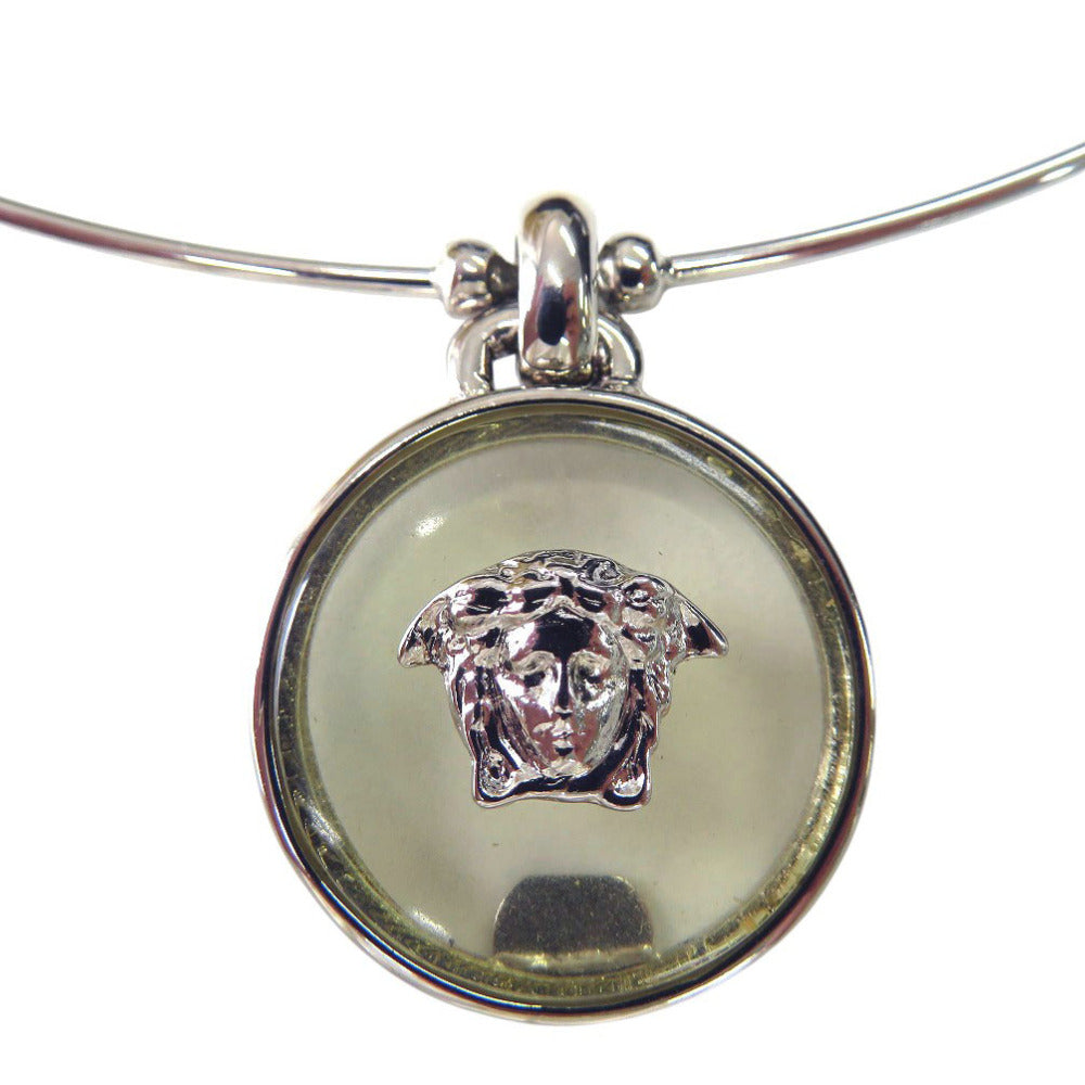 美品 ジャンニ ヴェルサーチ メデューサ チョーカー ネックレス メタル クリア 1625【中古】Gianni Versace