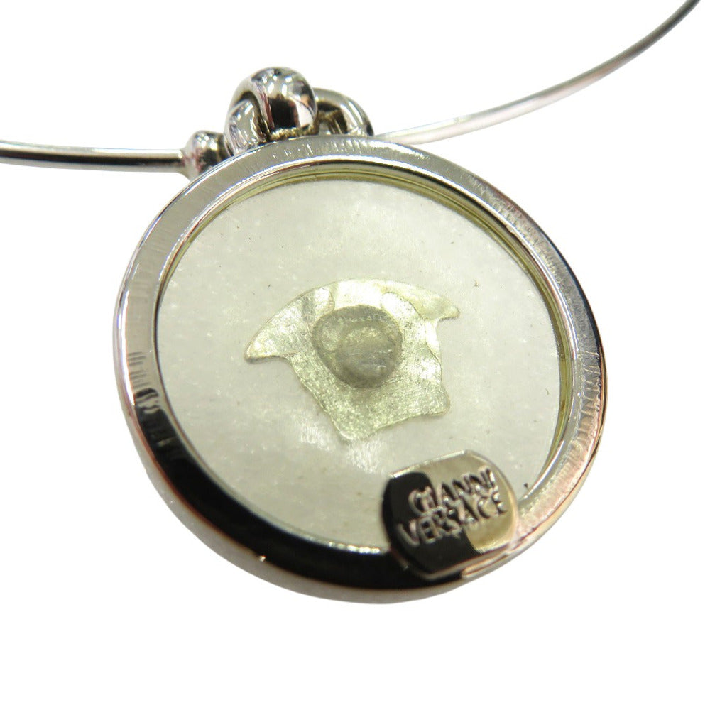 美品 ジャンニ ヴェルサーチ メデューサ チョーカー ネックレス メタル クリア 1625【中古】Gianni Versace