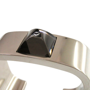 新品同様 エルメス メドール メタル ブラック シルバー金具 黒 バングル 1630【中古】HERMES