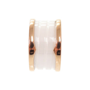 新品同様 ブルガリ B-ZERO1 4バンド K18PG 750PG ホワイトセラミック #49 ピングゴールド リング 指輪 ジュエリー 1662【中古】BVLGARI