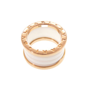 新品同様 ブルガリ B-ZERO1 4バンド K18PG 750PG ホワイトセラミック #49 ピングゴールド リング 指輪 ジュエリー 1662【中古】BVLGARI