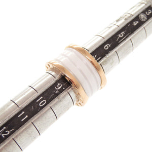 新品同様 ブルガリ B-ZERO1 4バンド K18PG 750PG ホワイトセラミック #49 ピングゴールド リング 指輪 ジュエリー 1662【中古】BVLGARI