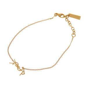 美品 サンローランパリ YSL ロゴ ブレスレット メタル ゴールド アクセサリー 1663 【中古】 SAINT LAURENT PARIS