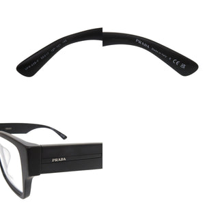 新品同様 プラダ VPR A08-F 眼鏡 フレーム プラスチック ブラック 黒 1667【中古】PRADA