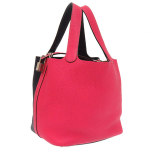 美品 エルメス ピコタンロックMM カザック 22 トリヨンクレマンス ローズエクストリーム ブルーニュイ シルバー金具 D刻印(2019年製) ハンドバッグ 1670 【中古】 HERMES