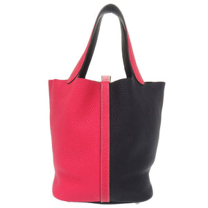 美品 エルメス ピコタンロックMM カザック 22 トリヨンクレマンス ローズエクストリーム ブルーニュイ シルバー金具 D刻印(2019年製) ハンドバッグ 1670 【中古】 HERMES