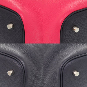 美品 エルメス ピコタンロックMM カザック 22 トリヨンクレマンス ローズエクストリーム ブルーニュイ シルバー金具 D刻印(2019年製) ハンドバッグ 1670 【中古】 HERMES