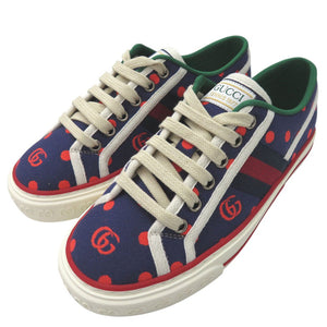 新品同様 グッチ テニス1977 スニーカー GGマーモント ダブルG ドット ‎606110 2AX10 キャンバス ラバー マルチカラー 1683【中古】GUCCI