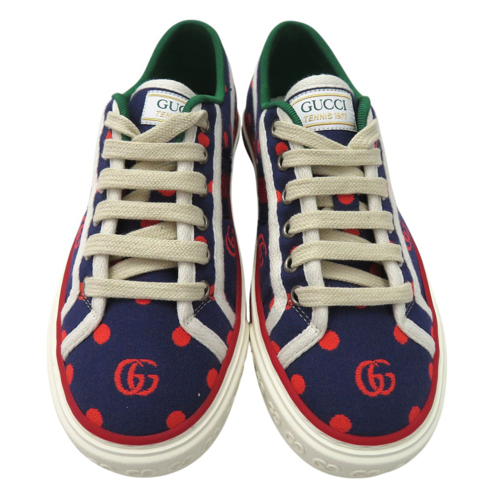 新品同様 グッチ テニス1977 スニーカー GGマーモント ダブルG ドット ‎606110 2AX10 キャンバス ラバー マルチカラー 1683【中古】GUCCI