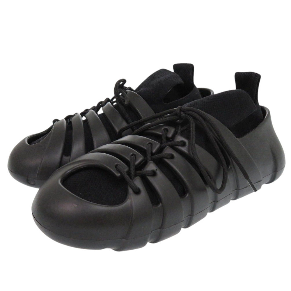 未使用 ボッテガヴェネタ トレイル ラバー ニット ブラック スニーカー 黒 1684【中古】BOTTEGAVENETA