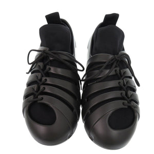 未使用 ボッテガヴェネタ トレイル ラバー ニット ブラック スニーカー 黒 1684【中古】BOTTEGAVENETA