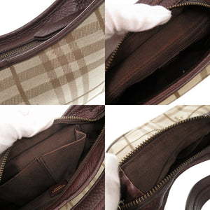美品 バーバリー キャンバス レザー ベージュ ワンショルダーバッグ ショルダーバッグ 1687【中古】BURBERRY