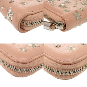 ジミーチュウ フィリッパ スタースタッズ レザー ピンク 長財布 1689【中古】JIMMY CHOO