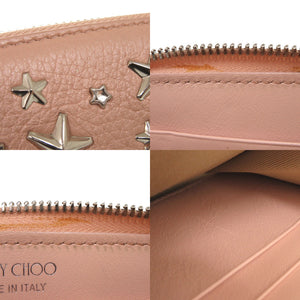 ジミーチュウ フィリッパ スタースタッズ レザー ピンク 長財布 1689【中古】JIMMY CHOO