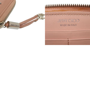 ジミーチュウ フィリッパ スタースタッズ レザー ピンク 長財布 1689【中古】JIMMY CHOO