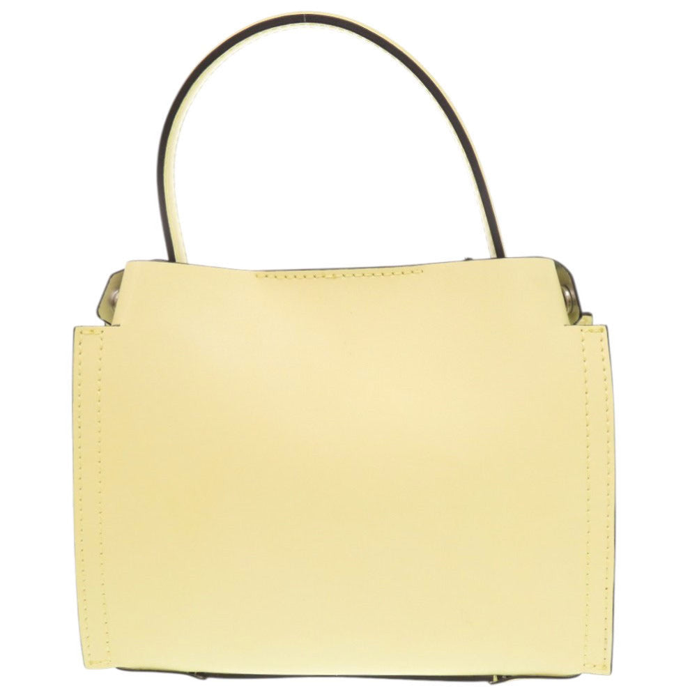 美品 ジャンニ キアリーニ レザー イエロー 2WAY ハンドバッグ ショルダーバッグ 黄 1695【中古】GIANNI CHIARINI