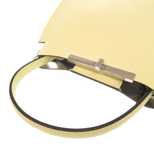 美品 ジャンニ キアリーニ レザー イエロー 2WAY ハンドバッグ ショルダーバッグ 黄 1695【中古】GIANNI CHIARINI