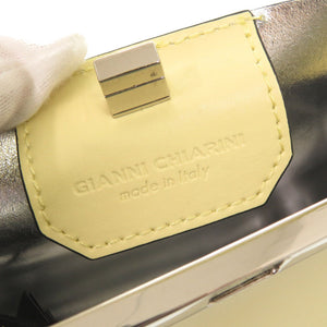 美品 ジャンニ キアリーニ レザー イエロー 2WAY ハンドバッグ ショルダーバッグ 黄 1695【中古】GIANNI CHIARINI