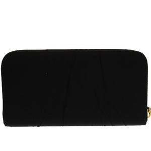 美品 プラダ ラウンドファスナー シワ加工 ナイロン ブラック 1716 黒 長財布【中古】PRADA