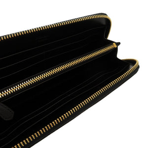 美品 プラダ ラウンドファスナー シワ加工 ナイロン ブラック 1716 黒 長財布【中古】PRADA