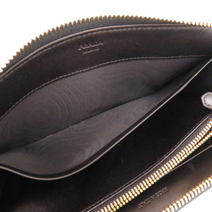 美品 プラダ ラウンドファスナー シワ加工 ナイロン ブラック 1716 黒 長財布【中古】PRADA