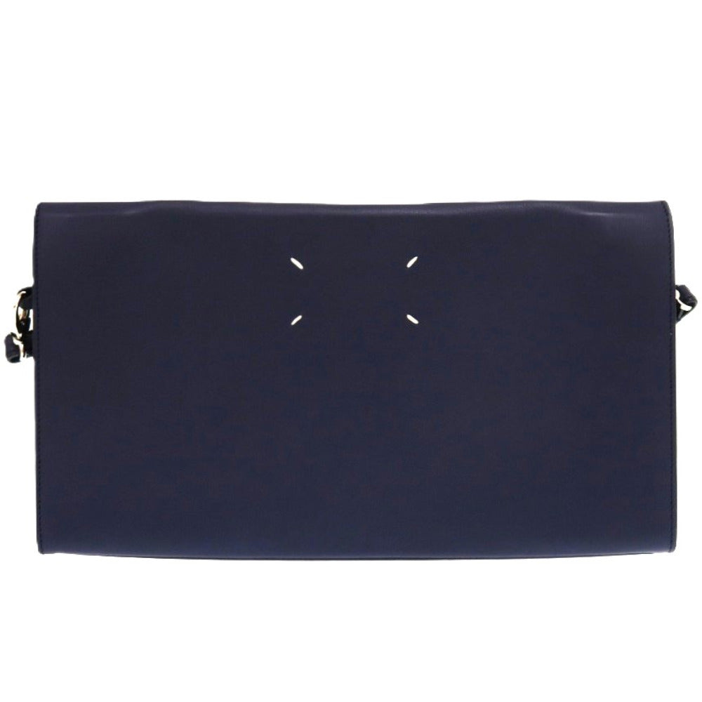 美品 メゾン マルジェラ 4ステッチ 2way ショルダー レザー ベラペレ ネイビー 1720 紺 クラッチバッグ【中古】Maison Margiela