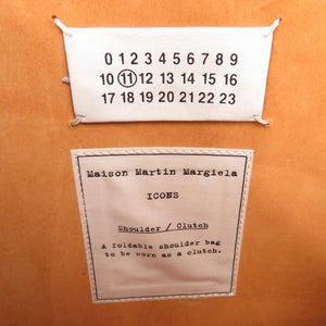 美品 メゾン マルジェラ 4ステッチ 2way ショルダー レザー ベラペレ ネイビー 1720 紺 クラッチバッグ【中古】Maison Margiela