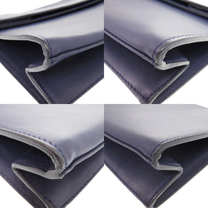 美品 メゾン マルジェラ 4ステッチ 2way ショルダー レザー ベラペレ ネイビー 1720 紺 クラッチバッグ【中古】Maison Margiela
