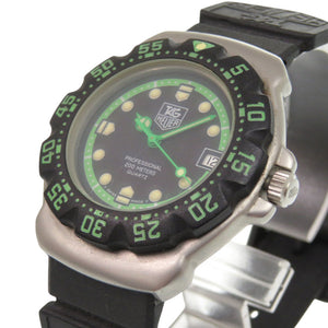 タグホイヤー フォーミュラ1 WA1215 SS ラバー ブラック グリーン クオーツ 腕時計 黒文字盤 1728【中古】TAG HEUER