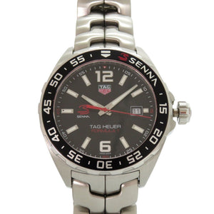 美品 タグホイヤー フォーミュラ1 アイルトンセナ エディション WAZ1012 SS ブラック クオーツ 腕時計 黒文字盤 1732【中古】TAG HEUER