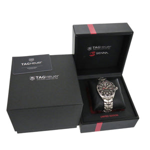 美品 タグホイヤー フォーミュラ1 アイルトンセナ エディション WAZ1012 SS ブラック クオーツ 腕時計 黒文字盤 1732【中古】TAG HEUER