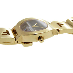 美品 フェンディ ステラ 1Pダイヤ 限定モデル 3060L GP ブラック ゴールド 黒文字盤 クオーツ 腕時計 1736【中古】FENDI