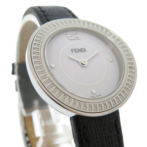 新品同様 フェンディ マイウェイ 3500S SS レザー ホワイト ブラック 白文字盤 クオーツ 腕時計 1741【中古】FENDI