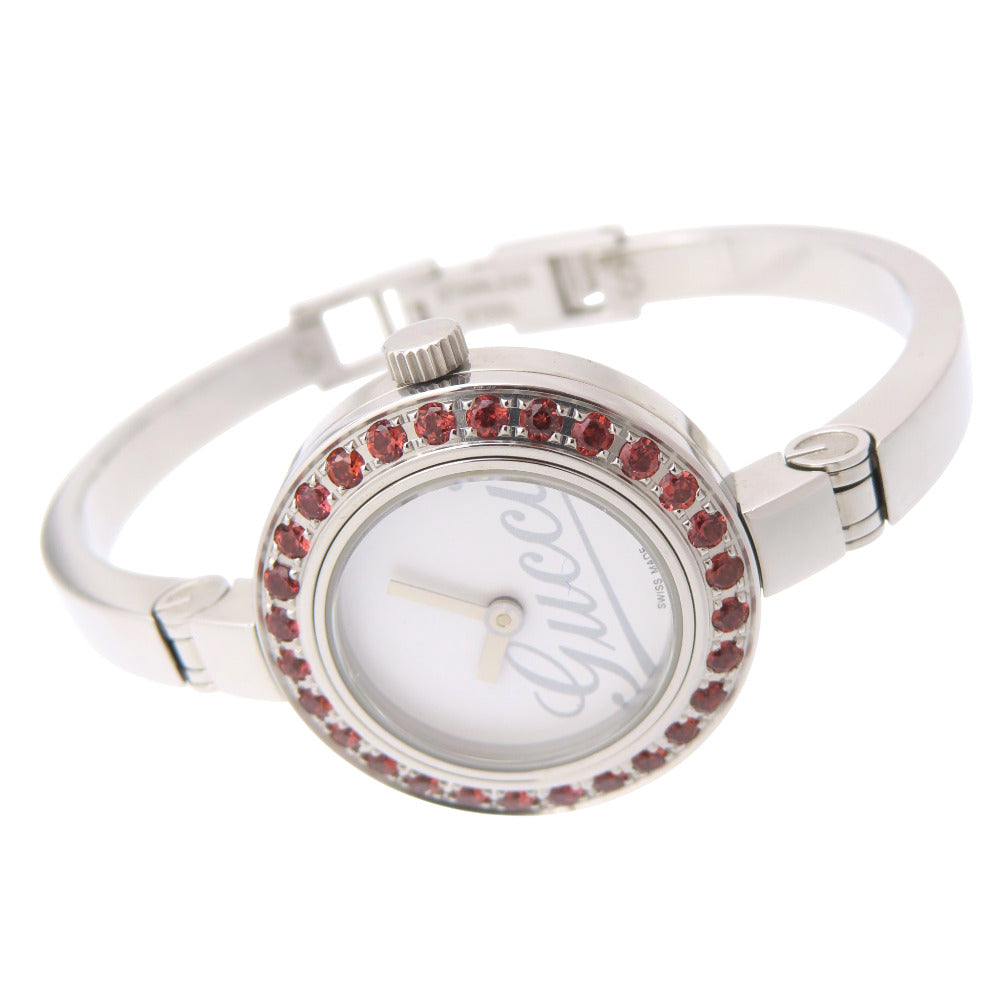 グッチ ガーネット 105 クオーツ 腕時計 SS シルバー 1753【中古】GUCCI レディース