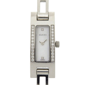 グッチ ダイヤベゼル 3900L SS シルバー クオーツ 腕時計 1754【中古】GUCCI