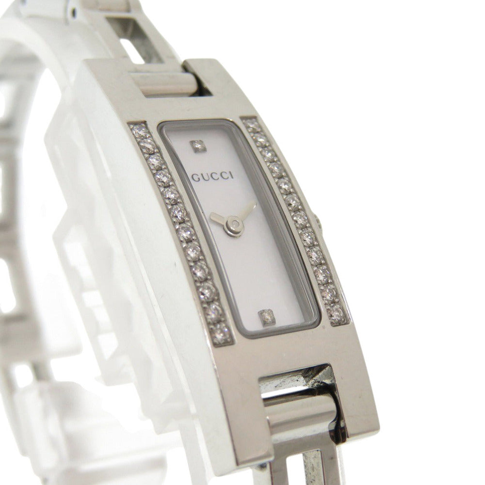 グッチ ダイヤベゼル 3900L SS シルバー クオーツ 腕時計 1754【中古】GUCCI