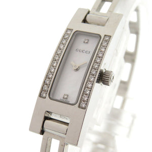 グッチ ダイヤベゼル 3900L SS シルバー クオーツ 腕時計 1754【中古】GUCCI