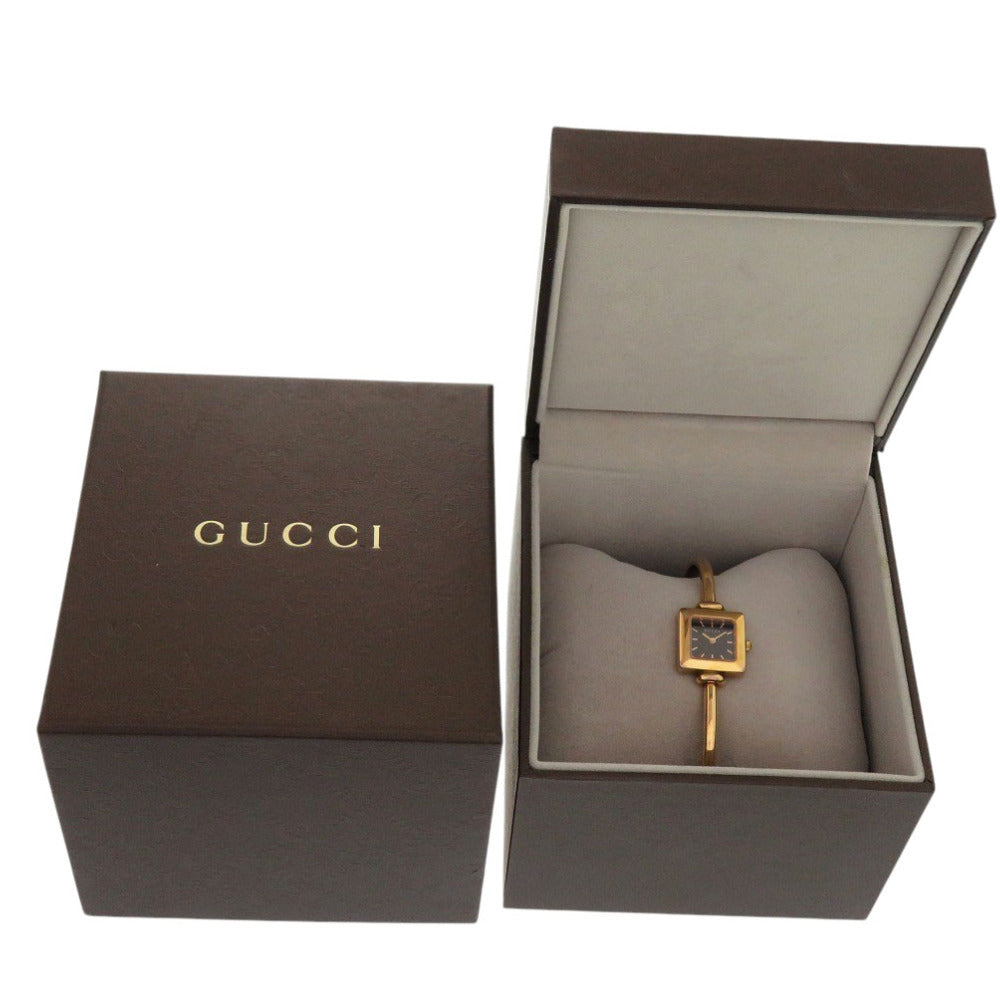 グッチ 1900L SS ブラック ピンクゴールド 黒文字盤 クオーツ 腕時計 1759【中古】GUCCI