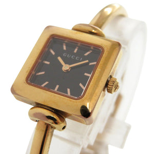 グッチ 1900L SS ブラック ピンクゴールド 黒文字盤 クオーツ 腕時計 1759【中古】GUCCI