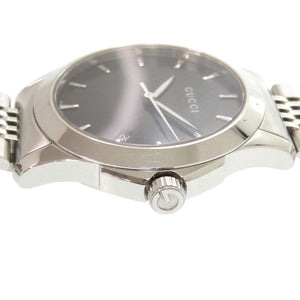 グッチ Gタイムレス 126.4 SS ブラック シルバー クオーツ 腕時計 黒文字盤 1760【中古】GUCCI