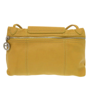ロンシャン ル プリアージュ レザー イエロー ショルダーバッグ 1767【中古】Longchamp