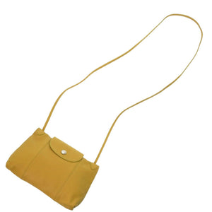 ロンシャン ル プリアージュ レザー イエロー ショルダーバッグ 1767【中古】Longchamp