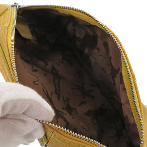 ロンシャン ル プリアージュ レザー イエロー ショルダーバッグ 1767【中古】Longchamp
