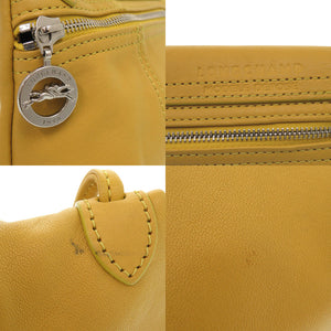 ロンシャン ル プリアージュ レザー イエロー ショルダーバッグ 1767【中古】Longchamp