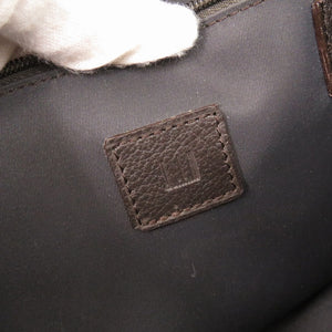 美品 ダンヒル PVC レザー ダークブラウン セカンドバッグ 茶 1774【中古】Dunhill メンズ