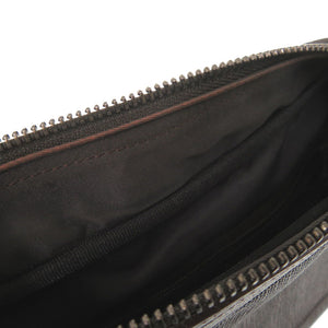 美品 ダンヒル PVC レザー ダークブラウン セカンドバッグ 茶 1774【中古】Dunhill メンズ