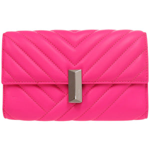 美品 ヒューゴボス キルティング シープレザー ピンク 長財布 1776【中古】HUGO BOSS